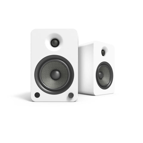 Kanto YU6 200W Powered Bookshelf Speakers with Bluetooth and Phono Preamp - Pair, Matte White V398-KO-YU6MW-I