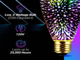4Pack Infinity 3D Fireworks Effect ST64 LED Light - 3W 120V Fairy Multicolor Disco Party Bulb, Stain V1107-CS-PSKEFKON7