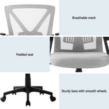 Artiss 2x Mesh Office Chair Mid Back Grey OCHAIR-H-M02-GYX2