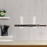 2Pcs Acrylic Display Rack Wall Mount Two Layer with Screws for Wands Collectibles Transparent V1192-AZ-W-21552