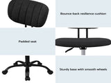 Artiss Armless Office Chair with Wheels, Ergonomic 360&deg Swivel Home Office Desk Chair, Height OCHAIR-M-1142-BK