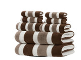 8-Piece Brown Luxury Coral Fleece Towel & Bath Sheet Set - Ultra-Soft High-Density Absorbent Towels V888-ELOSUNG49487