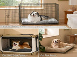 Washable Dog Bed for Crate, Giant Comfort Fluffy Plush Pet Pillow Bed Kennel Pad with Non-Slip V1107-136-31385-GRY1