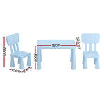 1 Keezi Kids Table and 2 Chairs Set Blue KTC-V-SQA-PL-BL