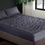 Giselle Bedding 3-Zone Pillowtop Mattress Topper 1000GSM for Back Pain Relief Washable with 45cm TOPPER-3ZONE-CHAR-D