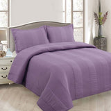 Lewis Mauve 3 Pce Lightly Quilted Polyester Cotton Coverlet Set Queen V442-STT-COVERLET-LEWIS-MAUVE-QS
