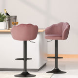 Artiss 4x Bar Stools Gas Lift Velvet Pink BA-K-9968-PKX4