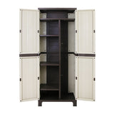 Gardeon Outdoor Storage Cabinet Box 173cm Lockable Cupboard Sheds Garage Adjustable Beige OSC-CABI-H1D