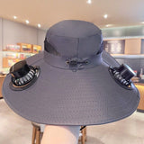 solar fan hat, solar powered hat, outdoor hat with fan, UV protection hat, wide brim hat, summer hat V1106-DSZ-001-123-WHT-5