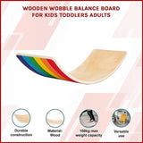 Wooden Wobble Balance Board for Kids Toddlers Adults V63-842171
