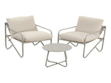 Gardeon Outdoor Bistro Set 3 Piece Patio Furniture Conversation Table and Chairs Khaki ODF-BISTRO-STL-CGR
