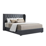 Artiss Bed Frame Queen Size Gas Lift Charcoal ISSA BFRAME-E-ISSA-Q-CHAR-AB