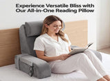 Giselle Reading Pillow For Bed With Non-Sag Solid Memory Foam, Back Pillow For Bed Sitting Up PILLOW-READ-MEFO-GY