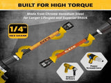 ELEAD 35Pcs Magnetic Nut Driver Bit Set Metric SAE 1/4" Hex Drill CR-V Steel V465-AU-70136