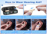 Rechargeable In-the-Ear Hearing Aids with Charging Case and LCD Display Ultra-Compact Sound V1107-CS-HLCFS