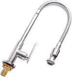 Outdoor Faucet - 360&deg Kitchen Mixer Flexible Neck Laundry Room Faucet Bar Garden Outdoor Faucet V1237-ZY-203-0301