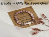 Cross Bracelets for Women Men, Christian Gifts for Women, Religious Gifts Cross Beaded Bracelet, V1366-AZ2-W-13580