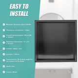 336 x 336 x 101mm Shower Niche Single Shelf Organizer No Tile Needed in Black V63-900671