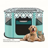 Foldable Pet Playpen for Cats and Small Dogs, Portable Puppy Exercise Cage, Indoor Pet Enclosure V1341-ZY-2A7CVKYU-2XL-GREEN