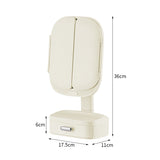 Milky White LED Lighted Tri-Fold Makeup Mirror with Storage Drawer & Magnification V888-ELOSUNG21492