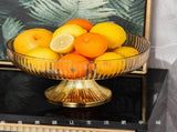 Fruit Plate Multifunctional Plastic Stylish Space Saving Decorative Snack Bowl for Candy Nuts Amber V1294-YM0706-3118230262414