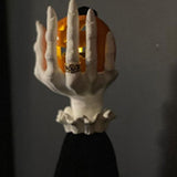 Halloween Candle Holder Witch Hand Shaped Resin Candlestick Desktop Ornaments Decor V1294-YM0710-10295459