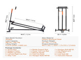 Ride on Lawn Mower Lift Jack, 880 Lbs Weight Capacity, Telescopic Maintenance Jack with Crank Handle V952-GCJSJJSGS880KCFZHV0