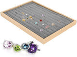 Rings Organizer Tray, 100 Slots Ring Earrings Trays Velvet Jewelry Display Tray Earring Storage Box V1259-DP01-A-802
