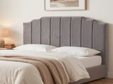 Artiss Bed Head Headboard Queen Velvet 153CM - Grey BED-HEAD-WING-Q-GY