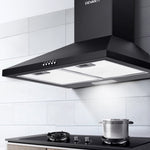 Devanti 600mm Range Hood 60cm Rangehood Black RH-D-A17-60-BK