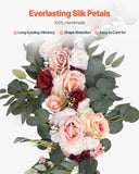 VEVOR Artificial Wedding Arch Flowers Kit Pink With 2 Pcs Flowers 3 Pcs Drapes V952-HLGMHTJ5JTFSIZ4UYV0