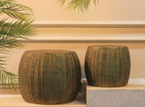 Set 2 Nested Lustre Barrel Side Table / Stools 46cm V637-19731TBL