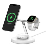 Belkin BoostCharge Pro 3-in-1 Magnetic Qi2 Wireless Charging Stand 36W Wall Charger USB-C Cable V1202-V2-MPA-WIZ023AUWH