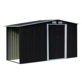 Wallaroo Garden Shed with Semi-Close Storage 4*8FT - Black GSS-BSW-48S-BK