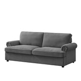 PHEBE 3 Seater Sofa bed with Separate Foam Mattress- Corduroy Dark grey V606-FURNI-SOF-T502-PHEB-DG
