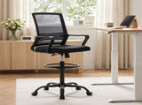 Artiss Office Chair Drafting Chairs Stool Computer Desk Studios Mesh Black OCHAIR-K-DRAF-BK