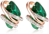 Infinity Love Heart Birthstone Earrings for Women, Crystal Stud Earrings with Healing Stones, V1164-325818