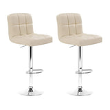 Artiss 2x Bar Stools Leather Gas Lift Beige BA-TW-NEW1055-BGX2