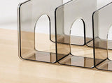Desktop 3 Grid Bookend Transparent Vertical Book Organizer Divider Book Desktop Shelf for School V1294-YM0901-3117240232412
