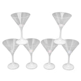 6Pcs LED Light Up Flashing Plastic Martini Glasses 210ml LED Cocktail Glasses with Stem Party Prop V1294-YM0703-3119220189711