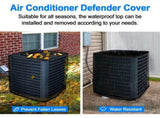 28.5*28.5*30in 2 in 1 Air Conditioner Cover for Outside, All Seasons Outdoor Air Conditioner Cover V1107-721-66726-BLK2