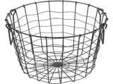 Black Metal Wire Firewood Basket with Sturdy Handle for Easy Carrying and Organized Wood Storage V1192-AZ-W-30615