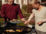 Non-Stick Circular Grilling Plate, Black, High-Grade Carbon Steel, Perfect for Bbq V1366-AZ2-W-21539