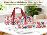 Mahjong Game Set, 166 Blue Tiles , 4 All-in-One Color Rack/Pushers & Drawstring Bag, Complete V1107-133-98323