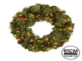 Christabelle 61cm Christmas Wreath Bristle Berry with LED Lights Front Door Decoration Ornament 112_OPBB61