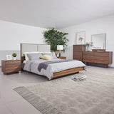 5 Pcs Queen Bedroom Suite in Fabric LED Light V43-BDS-MYLS-5PC-Q