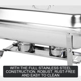9L Chafing Dish Set Buffet Pan Bain Marie Bow Stainless Steel Food Warmer V201-FAZ4990SI8AU