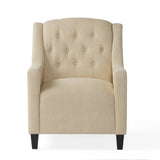 Canberra Fabric Armchair & Ottoman in Begie Linen V1041-JSF-5007BEGIE
