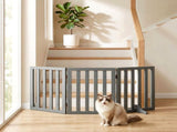 i.Pet Dog Gate Playpen Enclosure 3 Panels Pet Door Fence Wooden Play Pen Stair PET-GATE-WD-139X60-GR