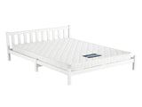 Giselle Double Mattress with Artiss Wooden Bed Frame Natural Pine Timber Base MABF-13D-001D-D-WH